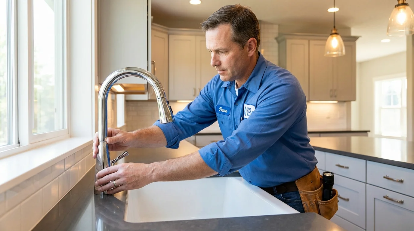 Kitchen faucet installation by Johns Plumbing LLC in Ansonia